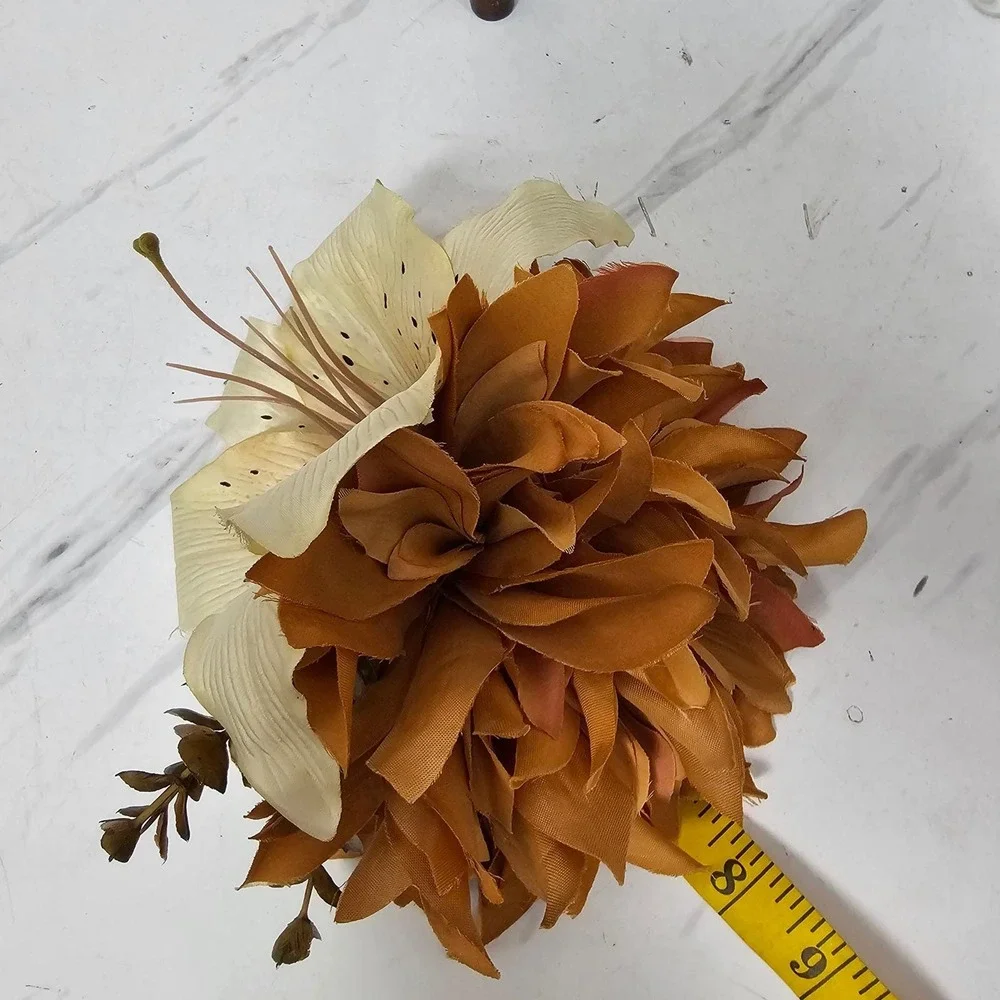 Handmade Chrysanthemum‎ & Lily Hair Flower Clip Fascinator Pinup Rockabilly Tiki